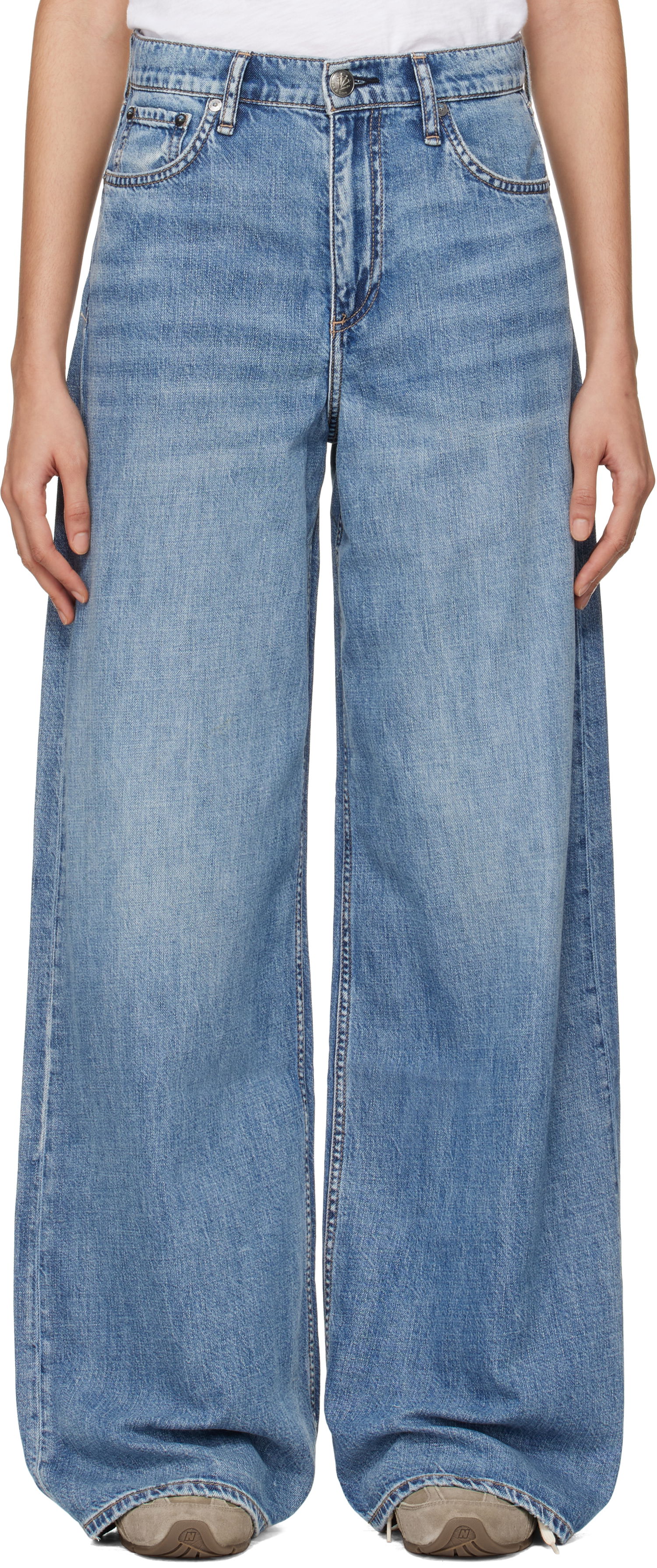 Джинси rag & bone Rag & Bone 'The Sofie' High-Rise Ultra Wide Leg Jeans Синій | WDD24F29521FBE, 0