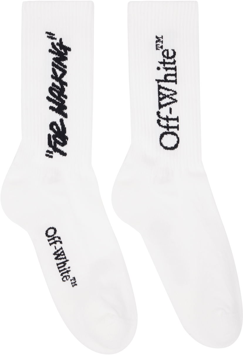 Шкарпетки Off-White Quote Mid Socks білий | OMRA085C99KNI0020110