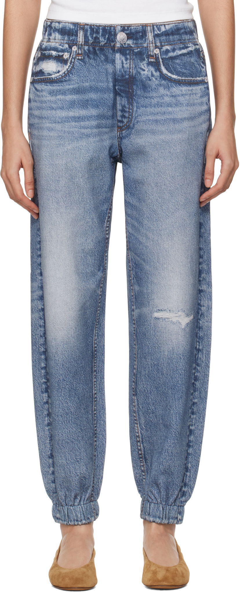 Джинси rag & bone Miramar Terry Jogger Lounge Pants Синій | WCW23F70008200