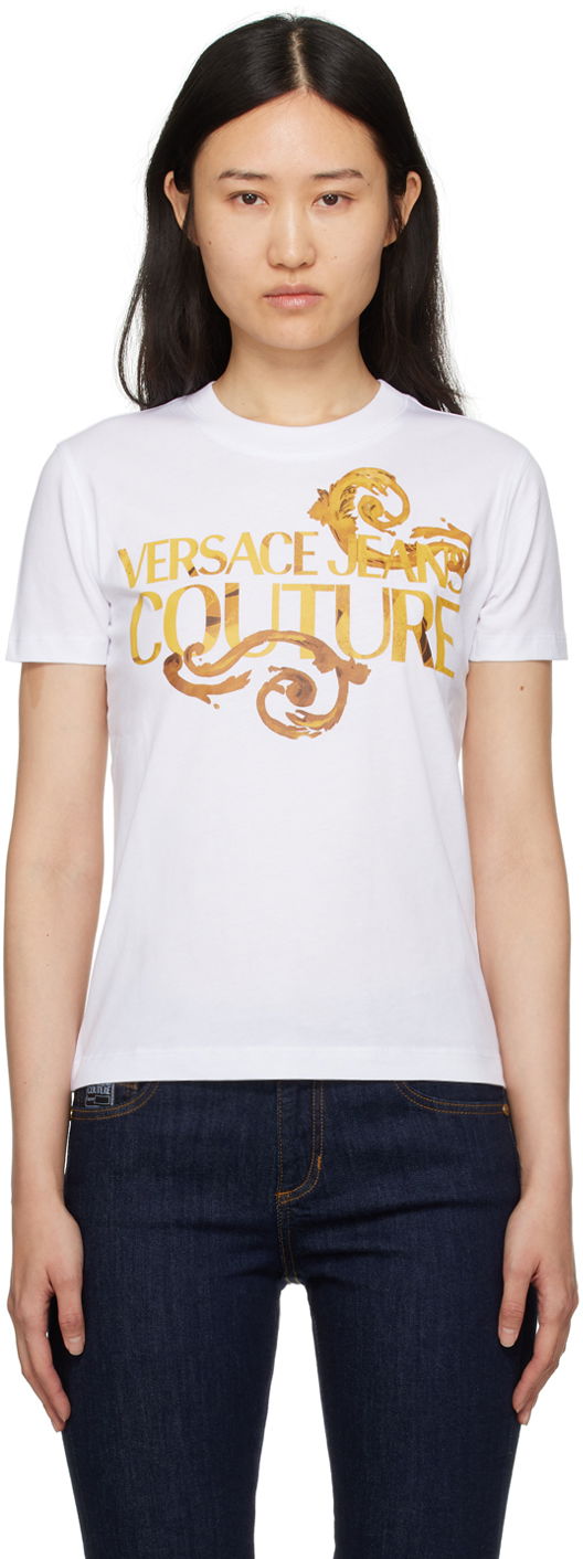 Футболка Versace Printed T-Shirt білий | E76HAHG00_ECJ00G