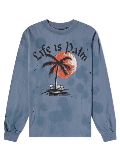 Cветр Palm Angels Sumset Palm Garmet Dyed Tee Сірий | PMAB002F22JER0034910