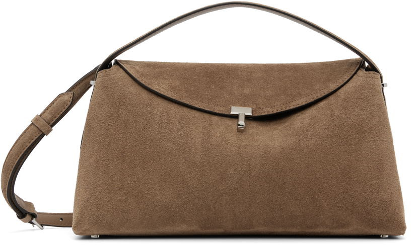 Сумочка TOTEME TOTEME T-Lock Suede Top Handle Bag Коричневий | 241-WAL961-LE0004