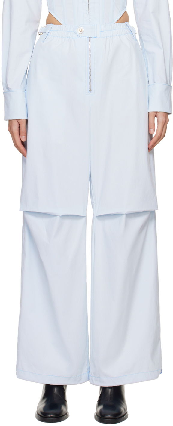 Штани Dion Lee Flight Zippered Wide-Leg Trousers Синій | C2187PS24