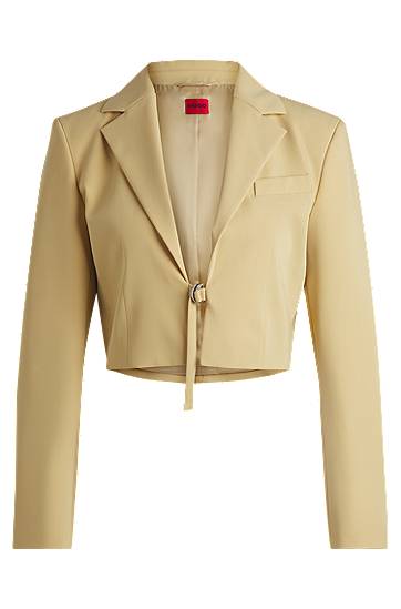 Куртка BOSS Cropped Blazer with Tie Closure Жовтий | 50537589