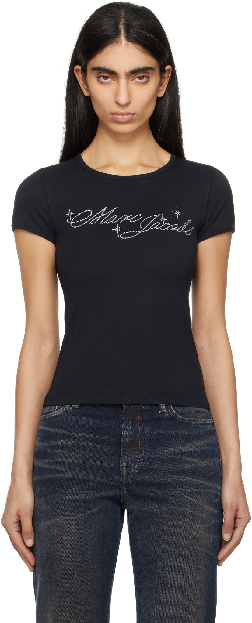 Футболка Marc Jacobs Marc Jacobs Charm Logo Shrunken T-Shirt чорний | 2S5RTP025C07