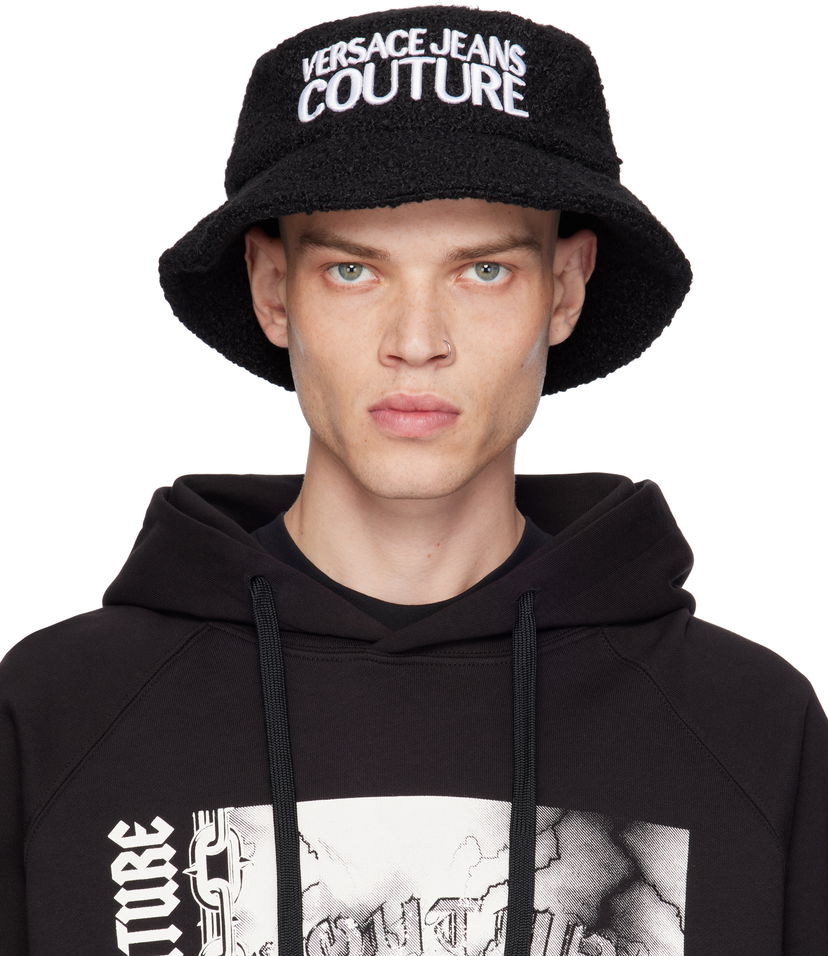 Капелюх Versace Wool Logo Bucket Hat чорний | E77GAZK07_EZSB12