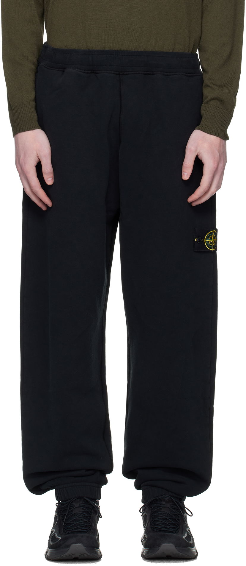 Спортивні штани Stone Island Stone Island Brushed Organic Cotton Fleece Sweatpants чорний | K2S15 6200004 S0A20