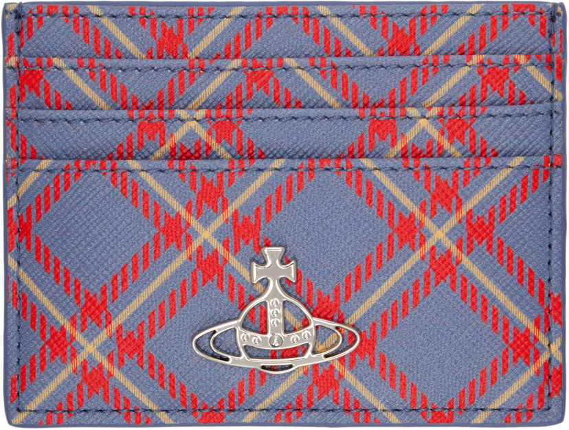Гаманець Vivienne Westwood Vivienne Westwood Flat Card Holder with Tartan Print Синій | 54030006W-S0022-