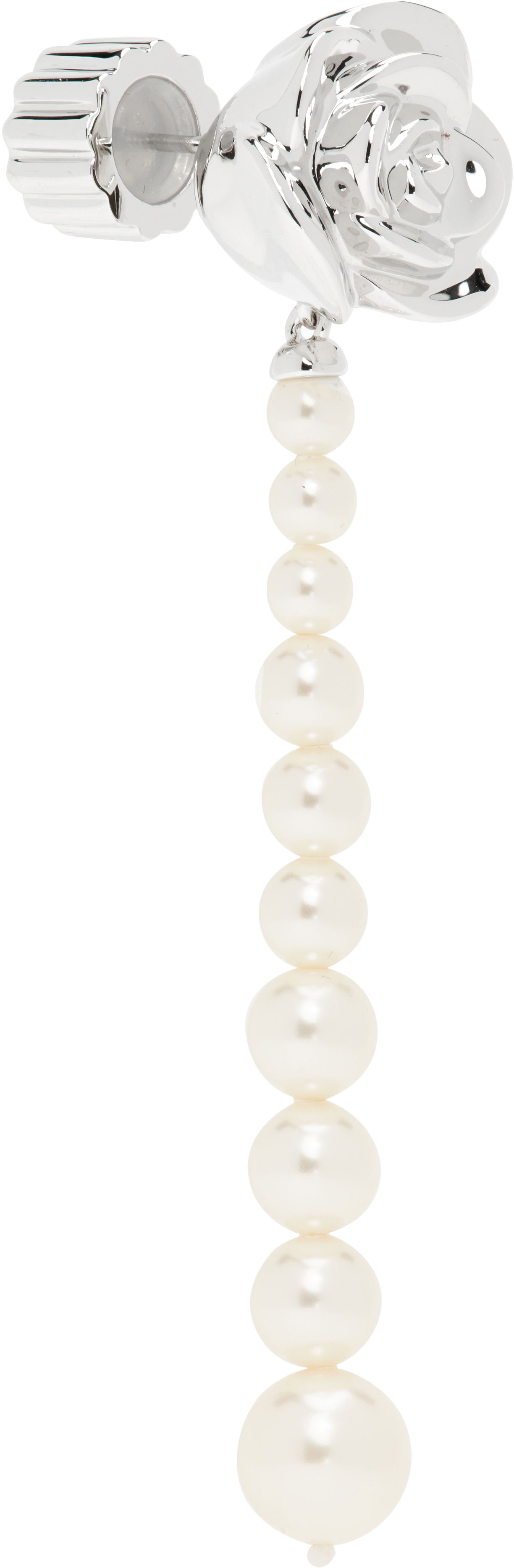 Сережки SHUSHU/TONG YVMIN Edition Pearl String Rose Single Earring білий | 22318SLV00DN, 1
