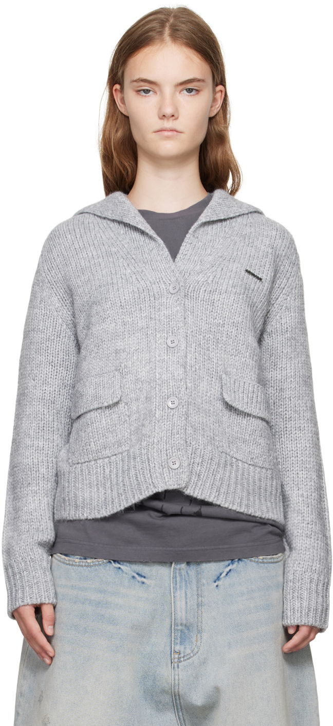 Cветр We11done Knit Sailor Collar Cardigan Сірий | WD-KC2-24-632-W-GY