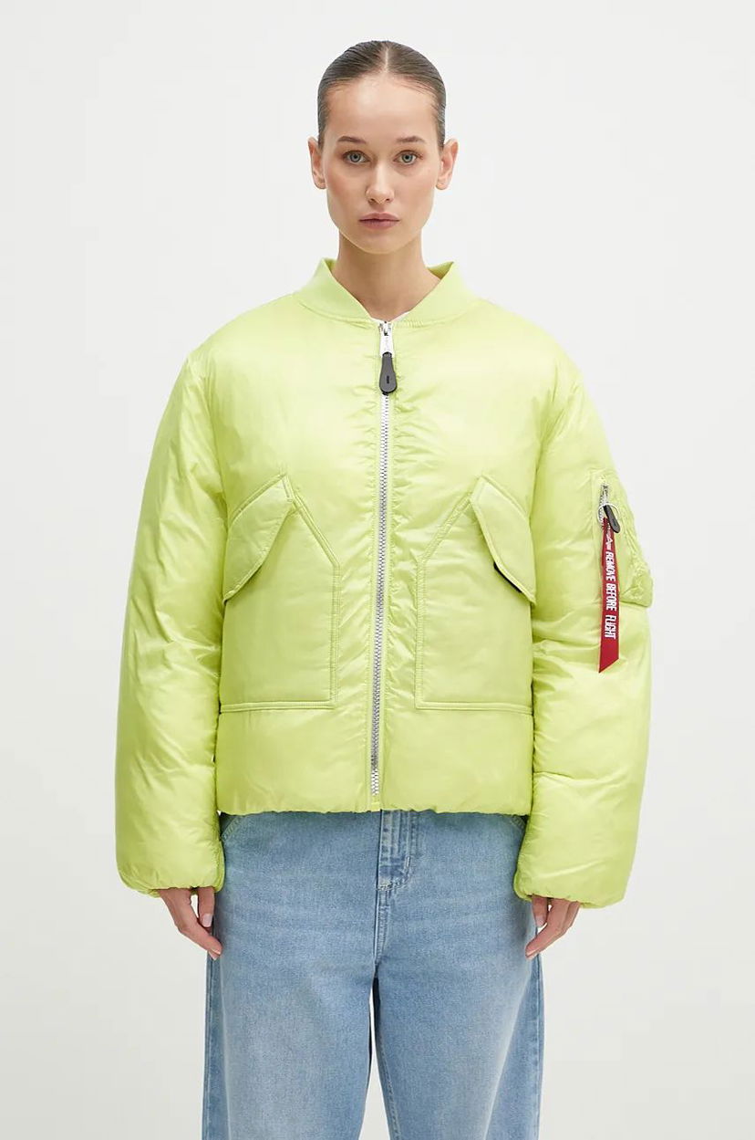Куртка бомбер Alpha Industries Oversized Bomber Jacket Зелений | 148004