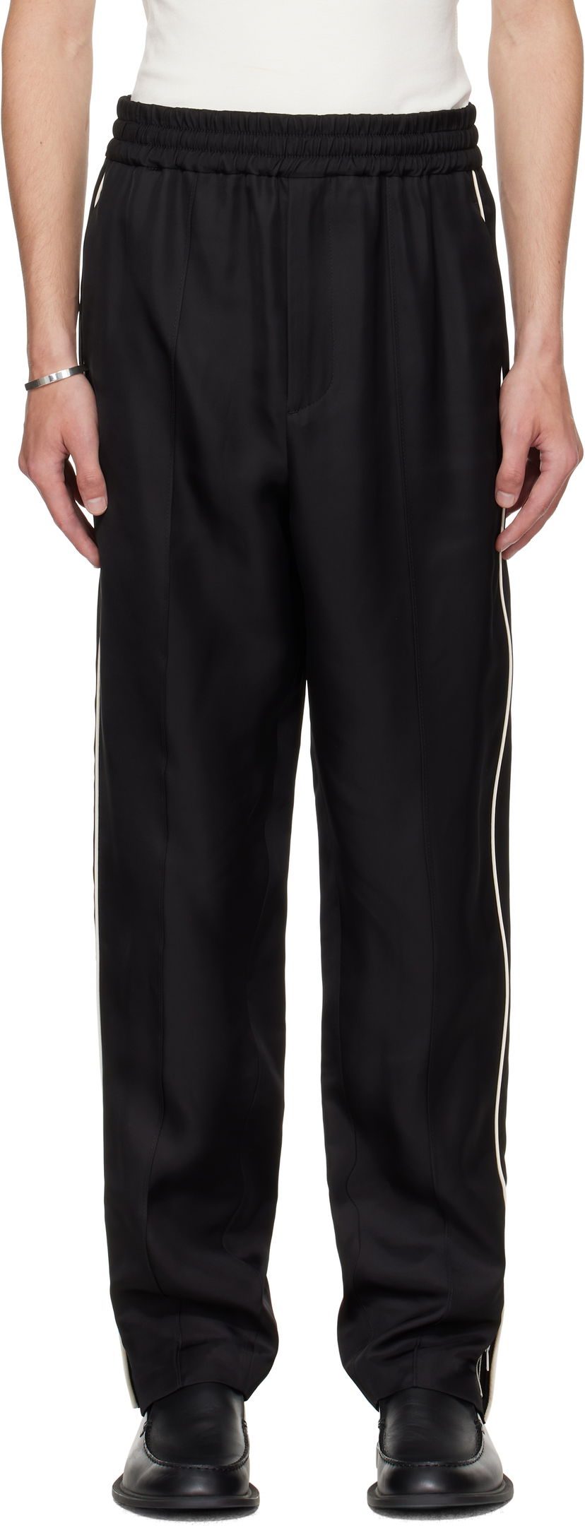 Штани Jil Sander Jil Sander Piped Trousers чорний | J61KA0061_J65280