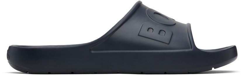 Кросівки та взуття BOSS Embossed Logo Pool Slides темно-синій | 50498207