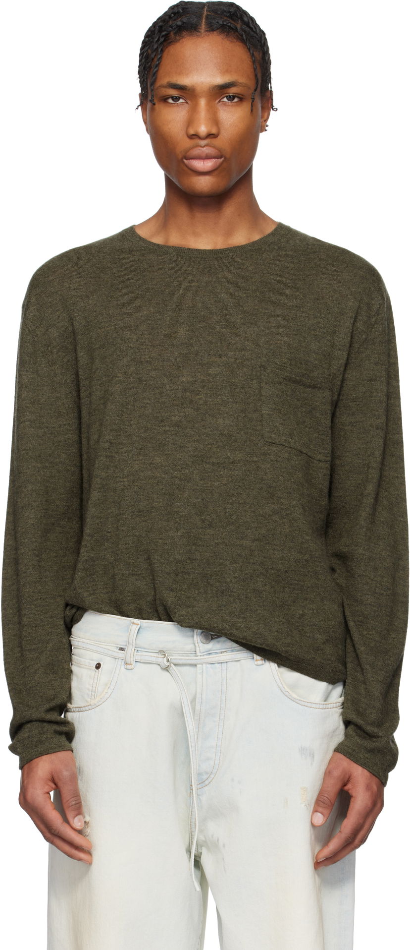 Cветр Acne Studios Acne Studios Cashmere Crew Neck Sweater Зелений | B60354-