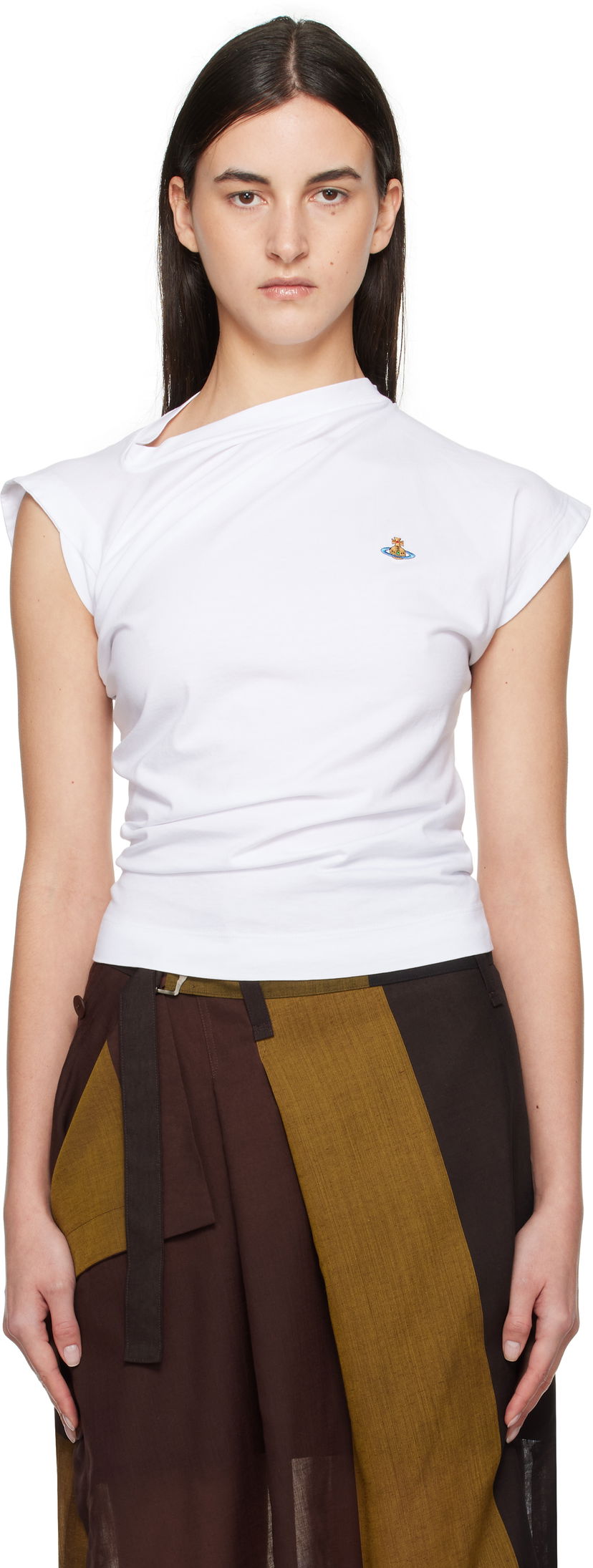 Безрукавка Vivienne Westwood Vivienne Westwood Hebo Draped T-Shirt білий | 1504000A-J001M-
