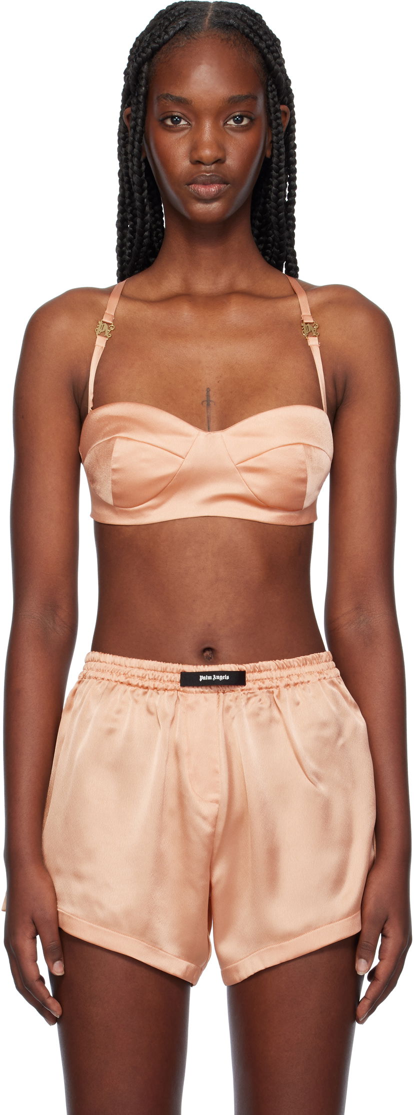 Бюстгальтер Palm Angels Balconette Bra Рожевий | PWUB014F24FAB0023434