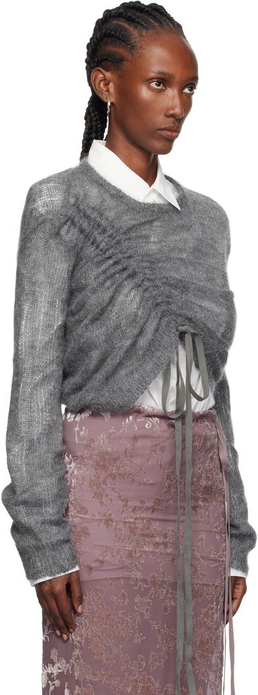 Cветр Ann Demeulemeester Ann Demeulemeester Zinaida Drawstring Sweater Сірий | 2520-W-KN35-KN069-088, 1