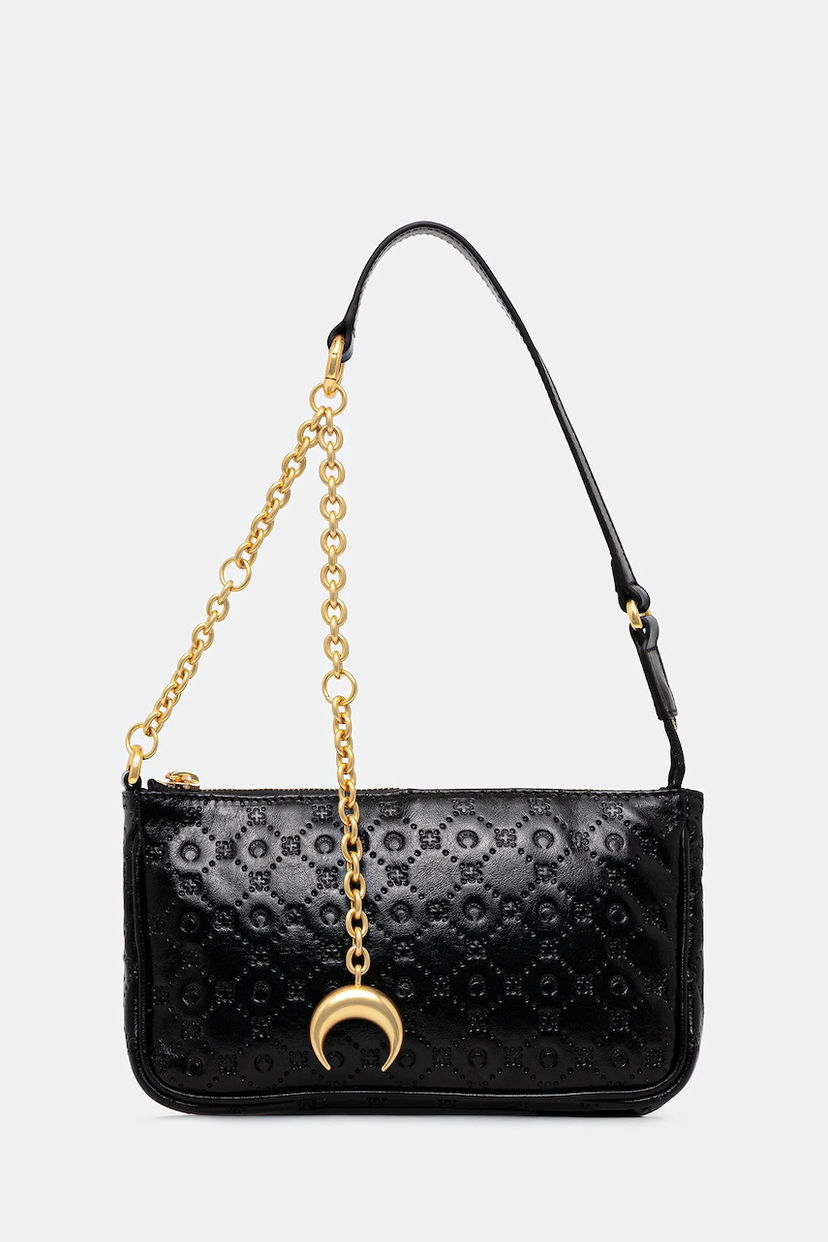 Сумочка Marine Serre Marine Serre Moonogram Embossed Leather Core Bag чорний | WBA018A.CLEA0051