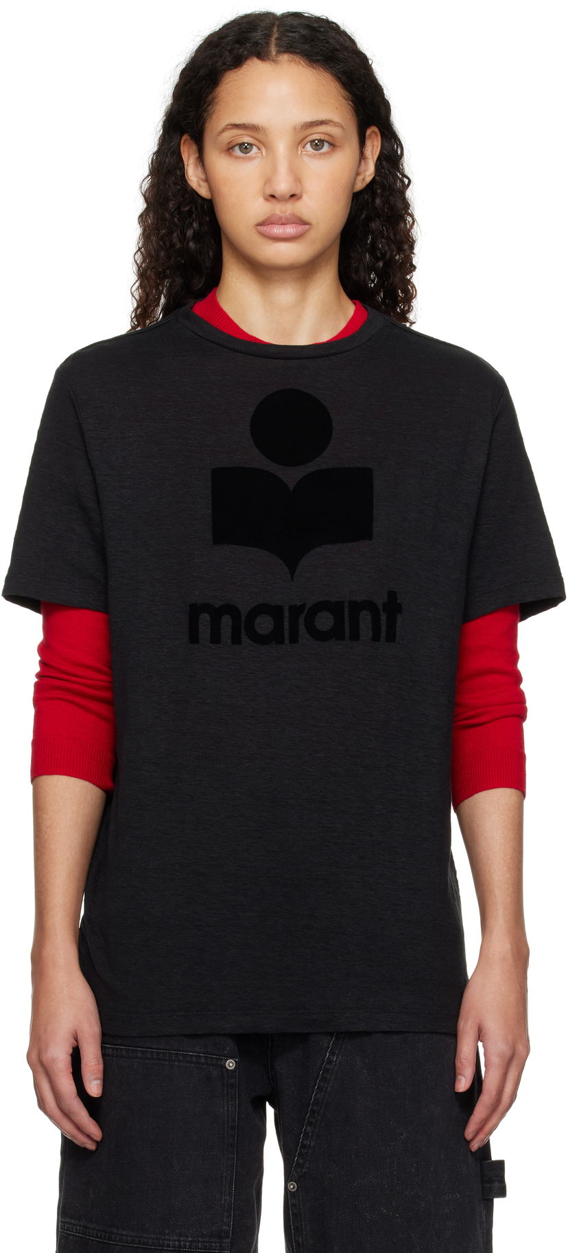 Футболка Isabel Marant Étoile Isabel Marant Etoile Zewel T-Shirt чорний | TS0001FB-A1N09E