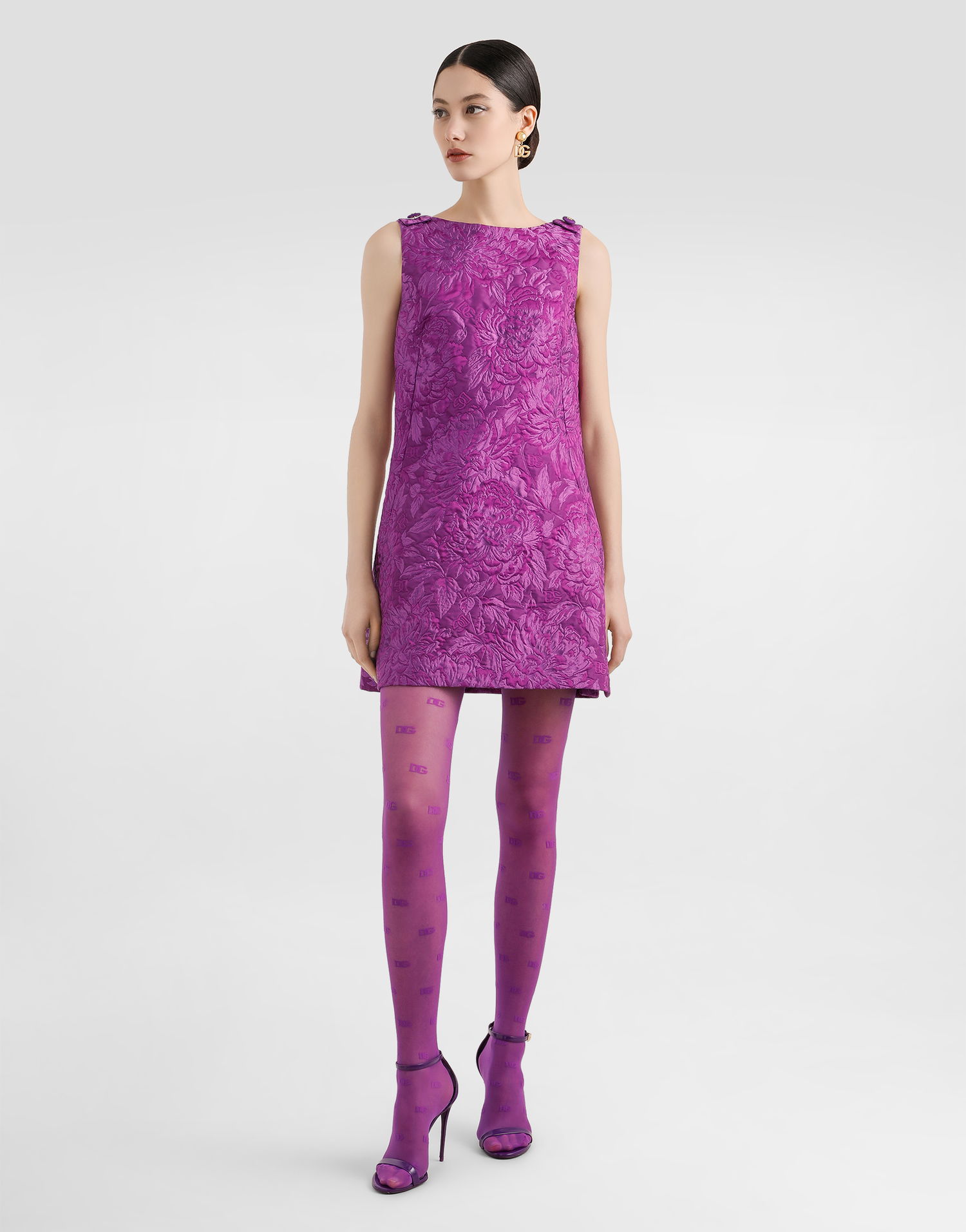 плаття Dolce & Gabbana Dolce & Gabbana Brocade A-Line Mini Dress Фіолетовий | F6TMLTHJMQOF0571, 1