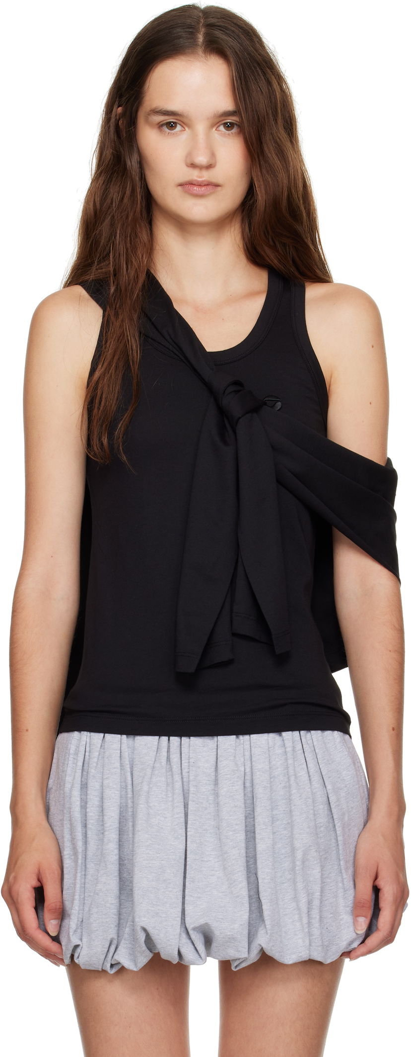 Безрукавка Coperni Coperni Knotted Jersey Tank Top чорний | COPJS161F5009