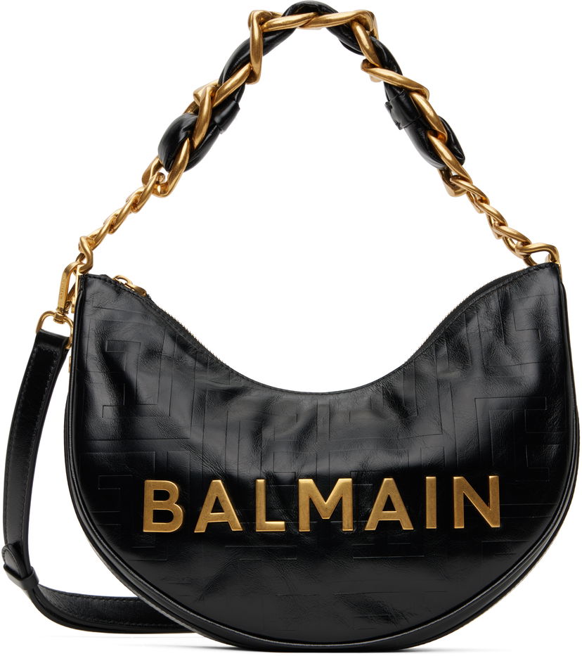 Сумочка Balmain Balmain 1945 Soft Moon Shoulder Bag чорний | EN1BQ954LETF