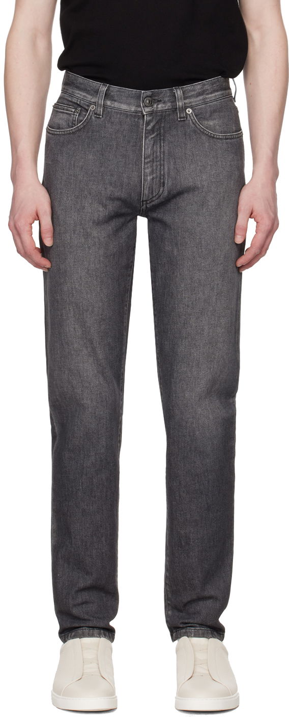 Джинси ZEGNA Slim Fit Jeans Сірий | UDIF6A7-CITY