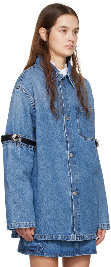 Куртка Coperni Coperni Denim Jacket with Open Elbow Detail Синій | COPCH36202, 1