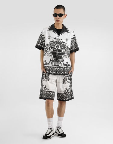Шорти Dolce & Gabbana Dolce & Gabbana Majolica-Print Poplin Shorts білий | GV37ATHH5ECI33TN, 1