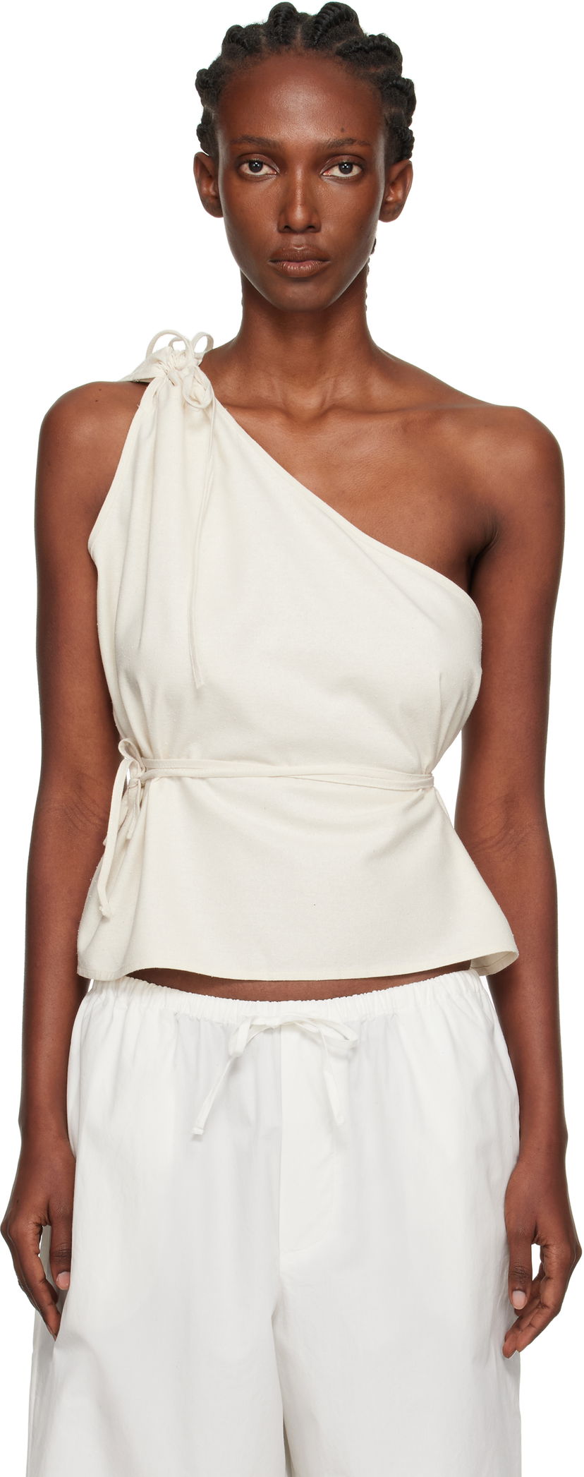 Безрукавка Baserange Baserange One Shoulder Tie Waist Top білий | TSVI-WS-AU25