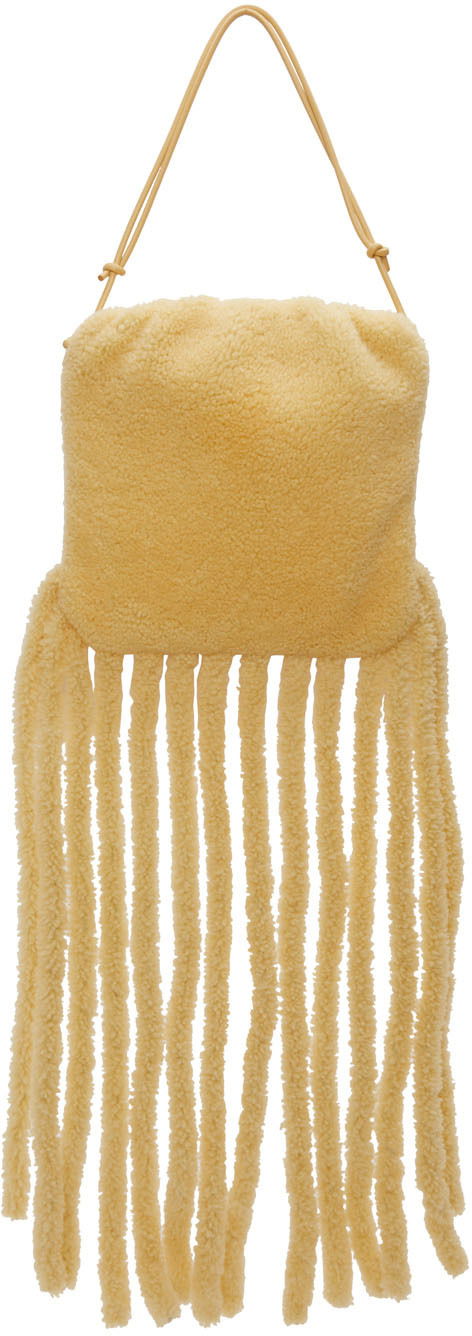 Сумочка Bottega Veneta Shearling 'The Fringe' Shoulder Bag Жовтий | 630363 V03F1
