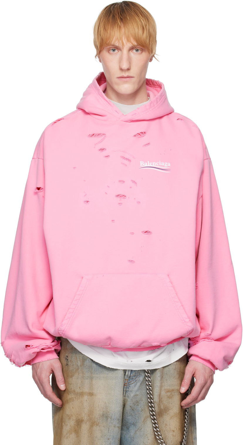 Світшоти Balenciaga Balenciaga Political Campaign Destroyed Hoodie Рожевий | 818557TRVP9