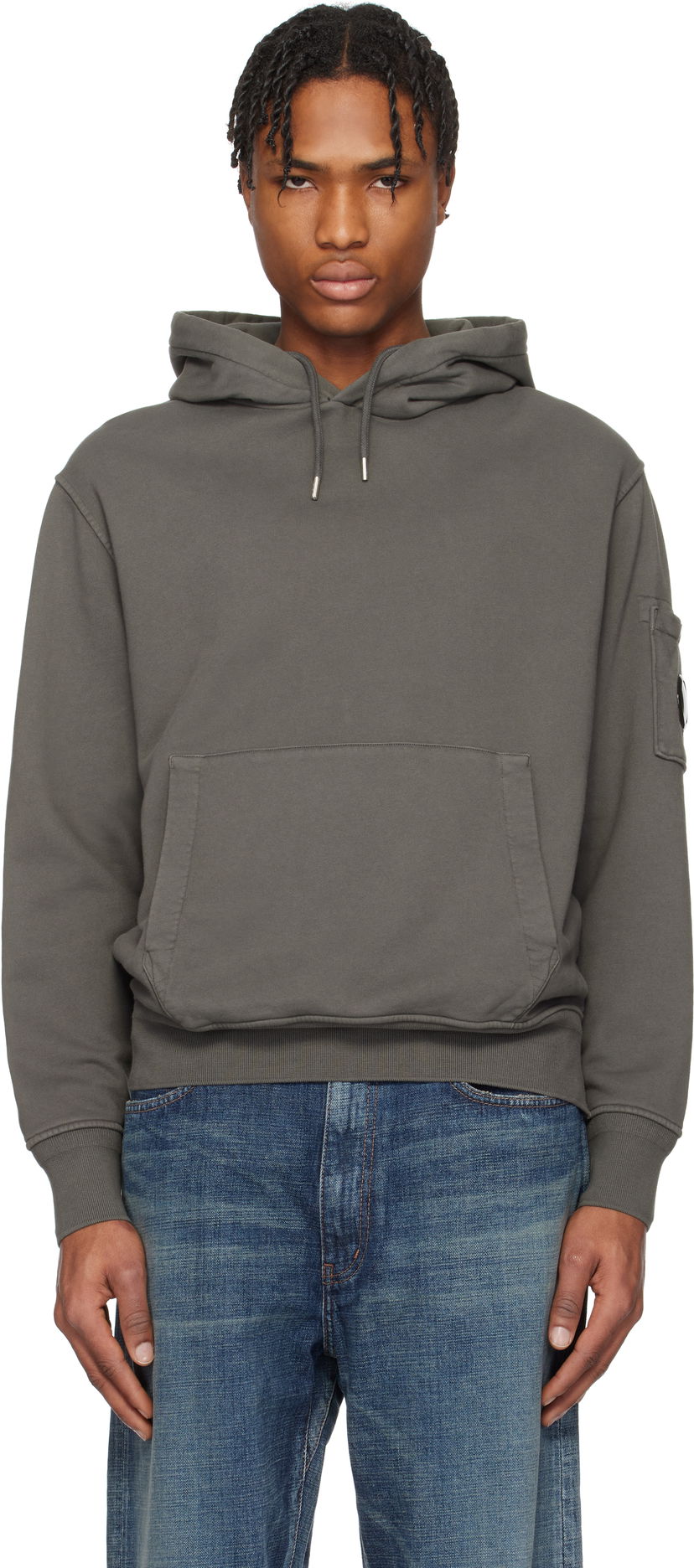 Світшоти C.P. Company C.P. Company Diagonal Fleece Resist Dyed Lens Hoodie Сірий | 18CMSS099A-110044R