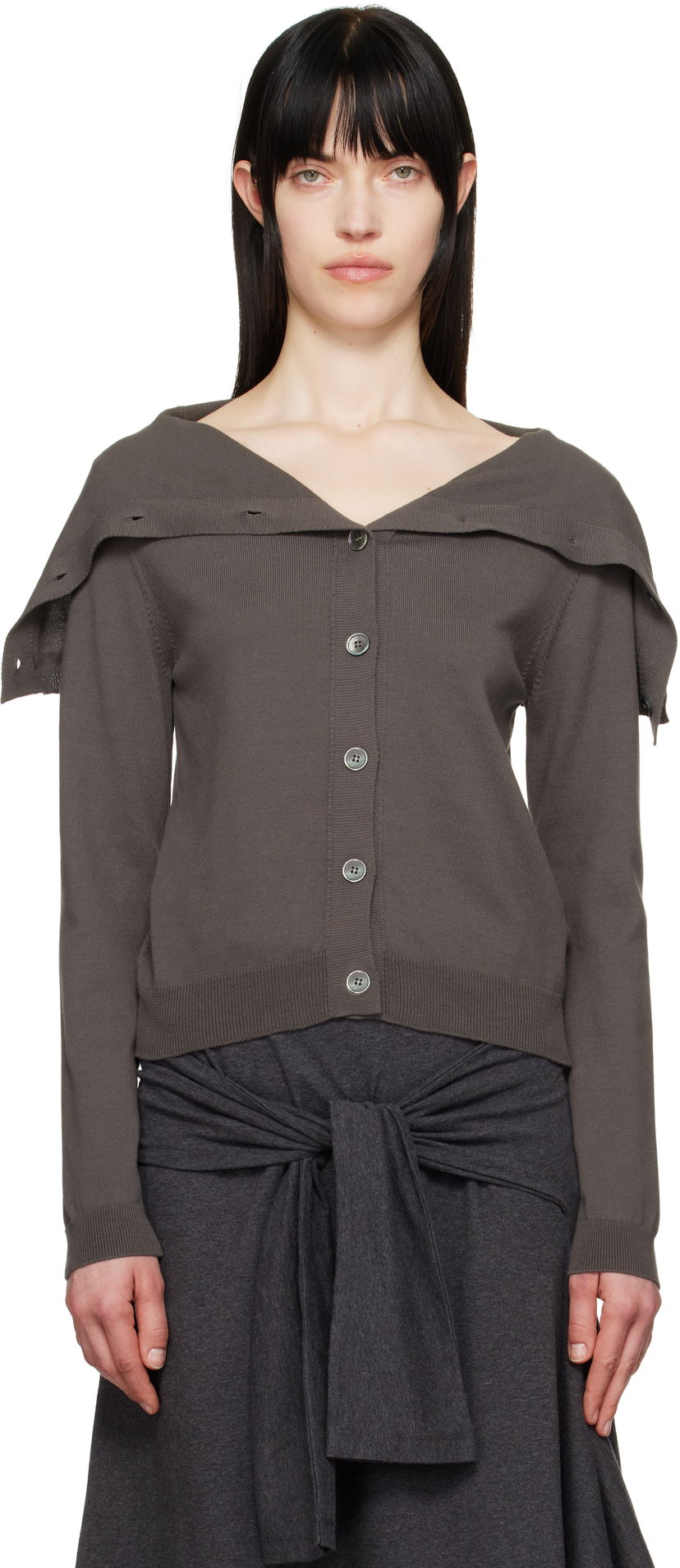 Cветр OUR LEGACY Our Legacy Open Knit Cardigan Сірий | W2253OF