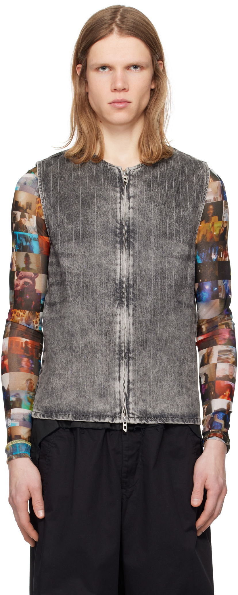 Жилет Diesel D-Sund-S Pinstripe Denim Vest Сірий | A17104-0ABCU-02