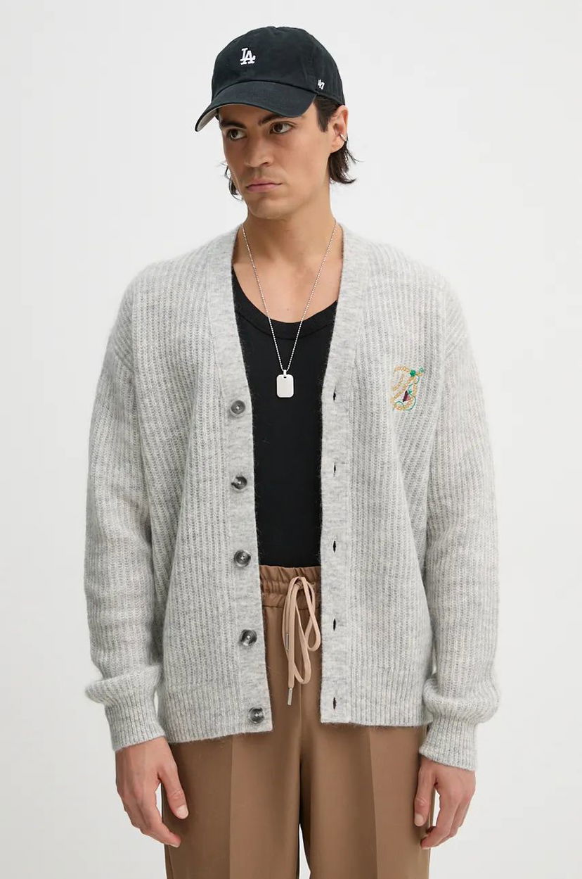 Cветр Drôle de Monsieur Wool Cardigan Сірий | E.CA130.PA021.GY
