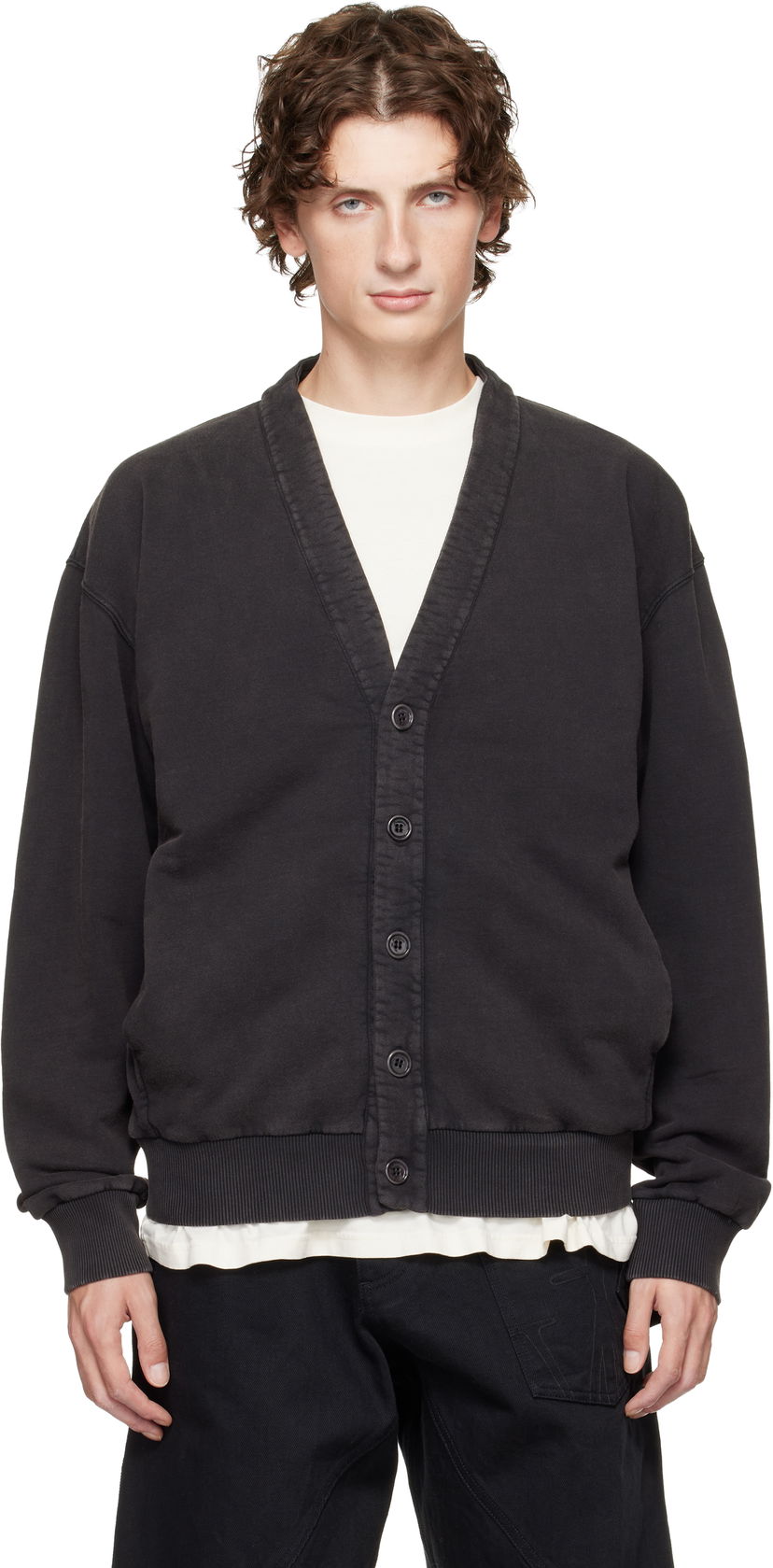 Cветр JW Anderson JW Anderson Garment-Dyed Cardigan чорний | JW0246-PG1842