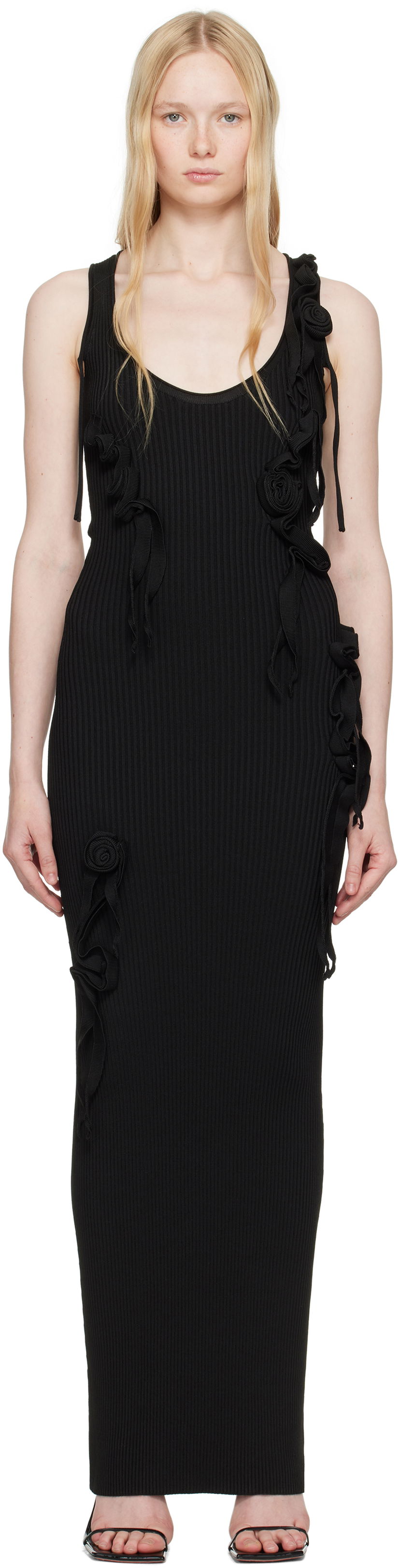 плаття Coperni Coperni Knitted Ribbon Tank Maxi Dress чорний | COPML144Y3011