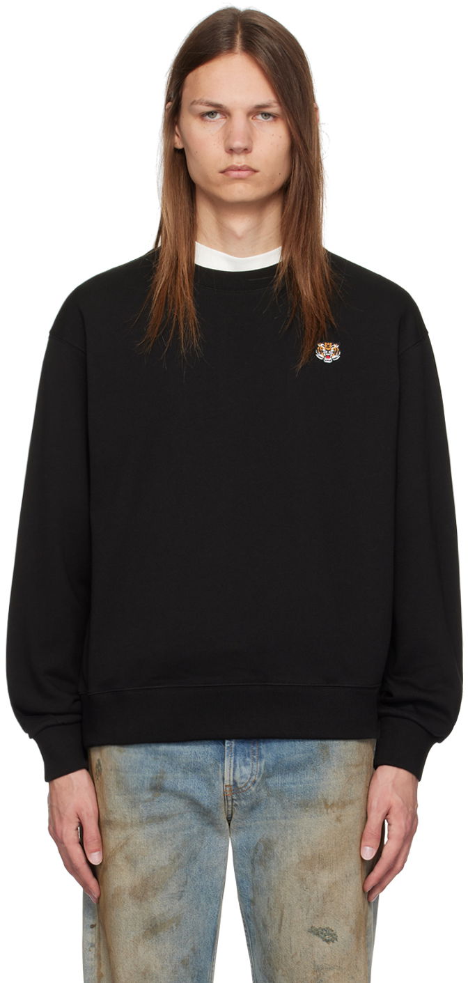 Світшоти KENZO Black Paris Lucky Tiger Sweatshirt чорний | FE55SW2084MF