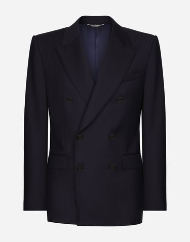 Куртка Dolce & Gabbana Double-breasted Wool Jacket Синій | G2QU4TFC2FIB0387, 0