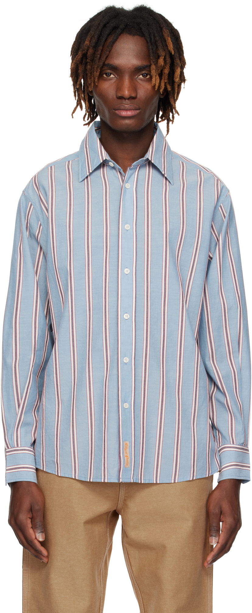 Сорочка Bode Bode Regatta Stripe Shirt Синій | MRS25SH026