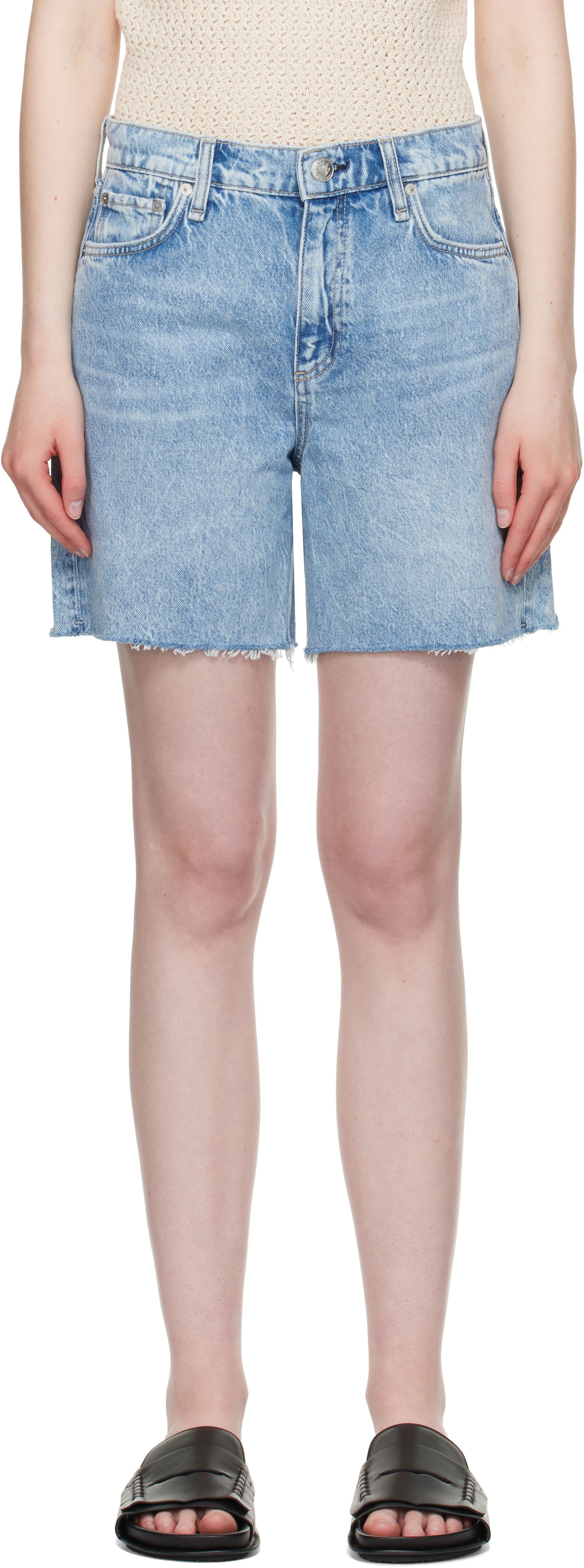 Шорти rag & bone Rag & Bone Kaia Denim Shorts Синій | WDD25P9001RGMA, 0