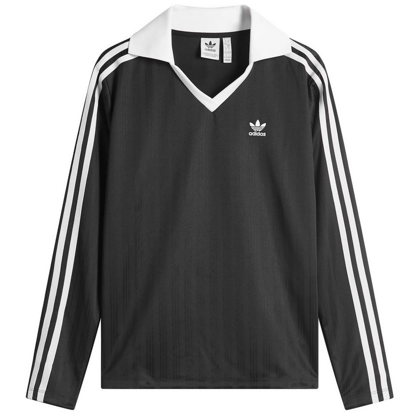 Сорочка поло adidas Originals Women's Long Sleeve V-Neck T-Shirt чорний | JD2603