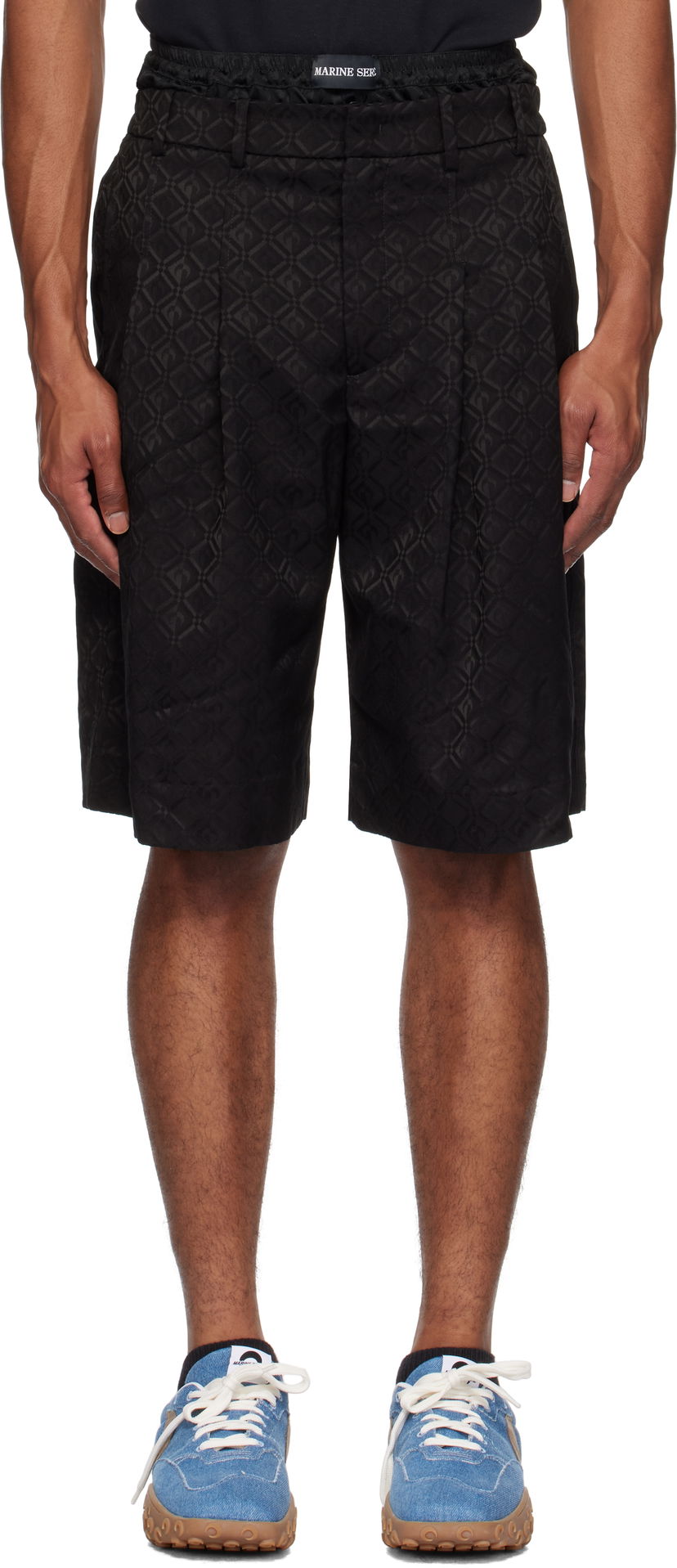Шорти Marine Serre Moon Diamond Jacquard Tailoring Shorts чорний | MSH010A CWOV0024