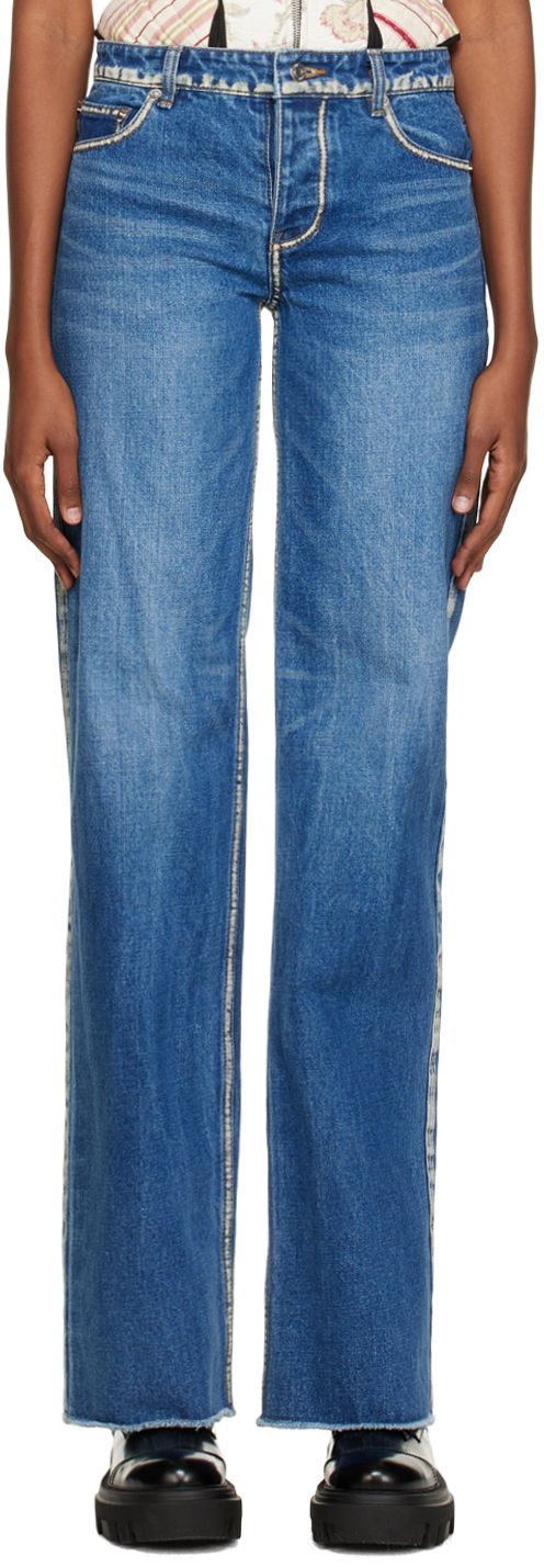 Джинси We11done We11done Worn Jeans Синій | WD-DP3-22-382-W-BL