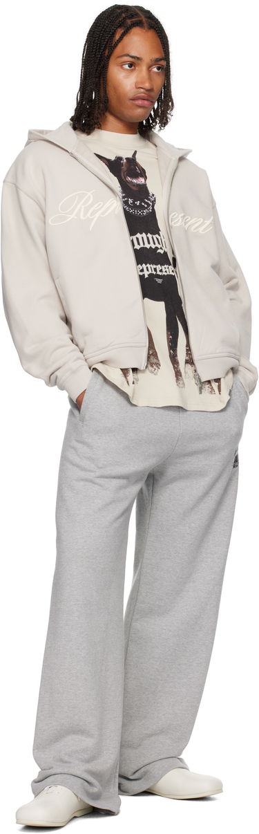 Світшоти Represent Clo Represent Script Logo Zip Hoodie бежевий | MLM100025, 3