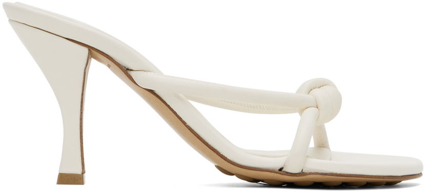 Догляд за взуттям Bottega Veneta Bottega Veneta Blink Knotted Leather Heeled Mules бежевий | 775418 V3H60