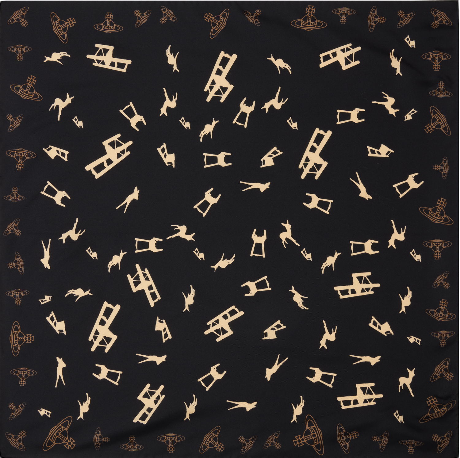 Шарф Vivienne Westwood Vivienne Westwood Deer Chair Print Square Scarf чорний | 8103014X-W014E-, 0