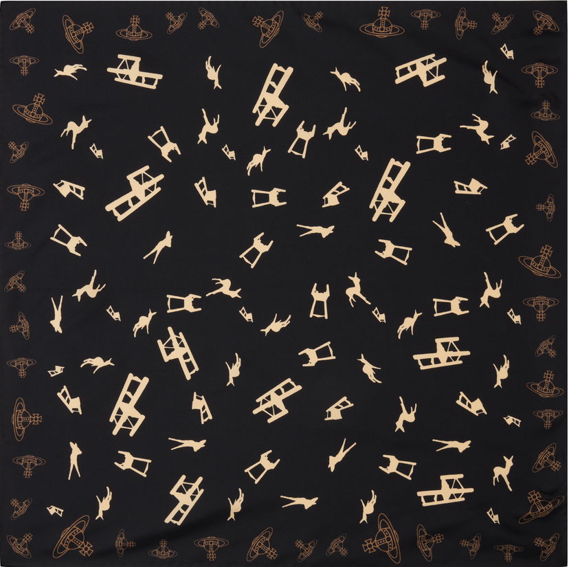 Шарф Vivienne Westwood Vivienne Westwood Deer Chair Print Square Scarf чорний | 8103014X-W014E-