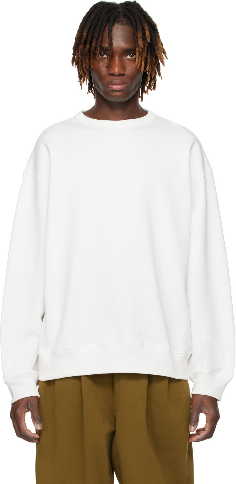 Cветр Dries Van Noten Dries Van Noten Dropped Shoulders Sweatshirt білий | 251-021152-1610